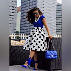 Polka dot - black & white a-line skirt